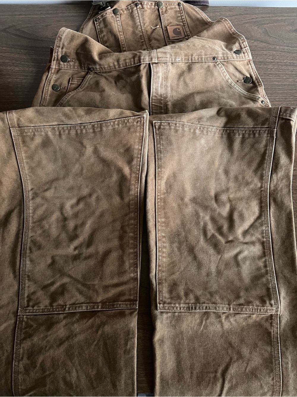 Carhartt Brown Cotton Work Bib Overalls Men’s 38x36 R06 BRN Construction - Picture 12 of 14